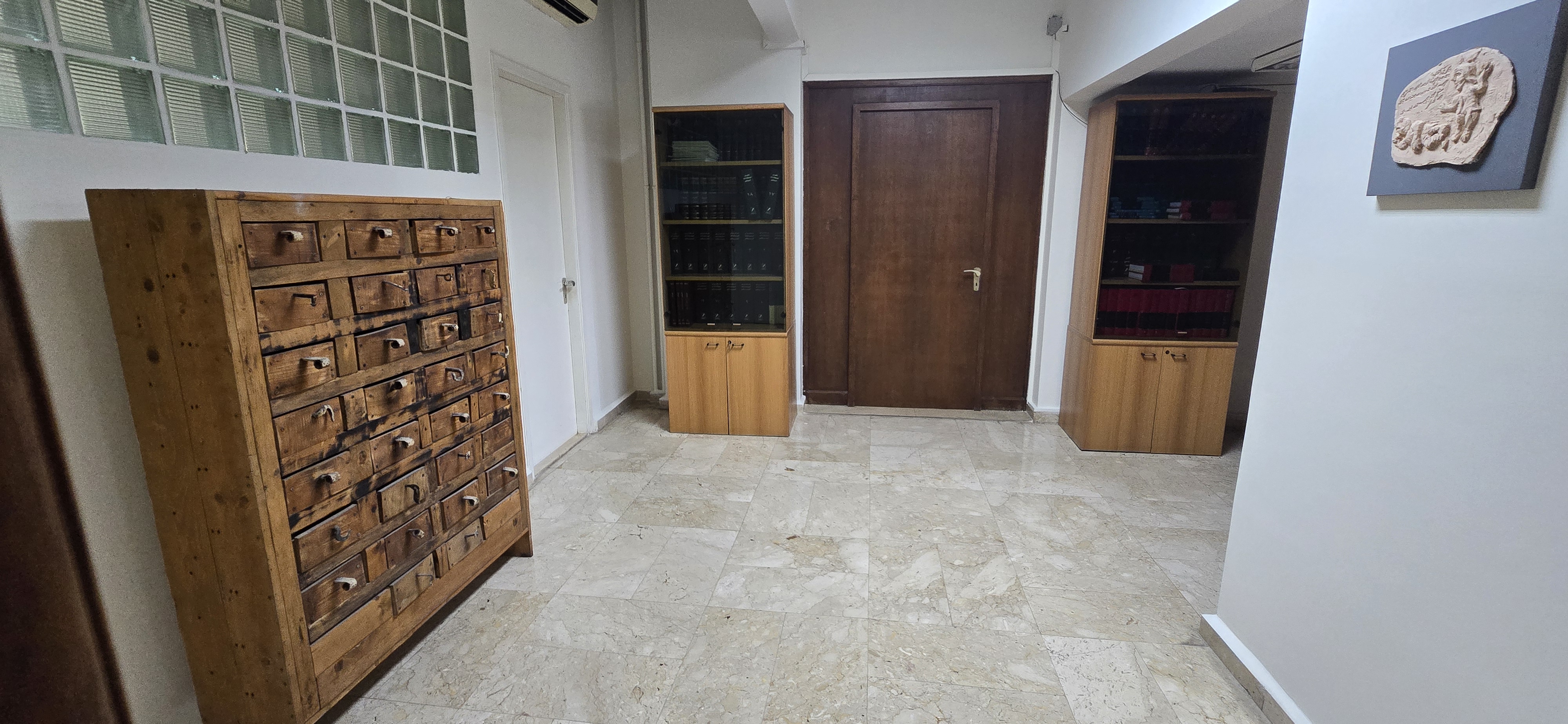 Corridor with archival card cabinet